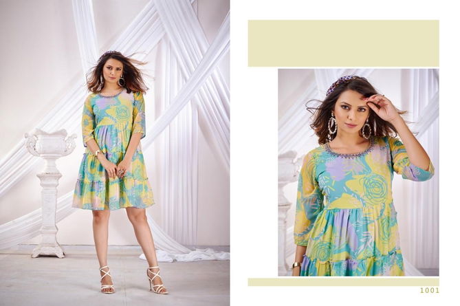 Wild Flower By Poonam Georgette Kurti Catalog